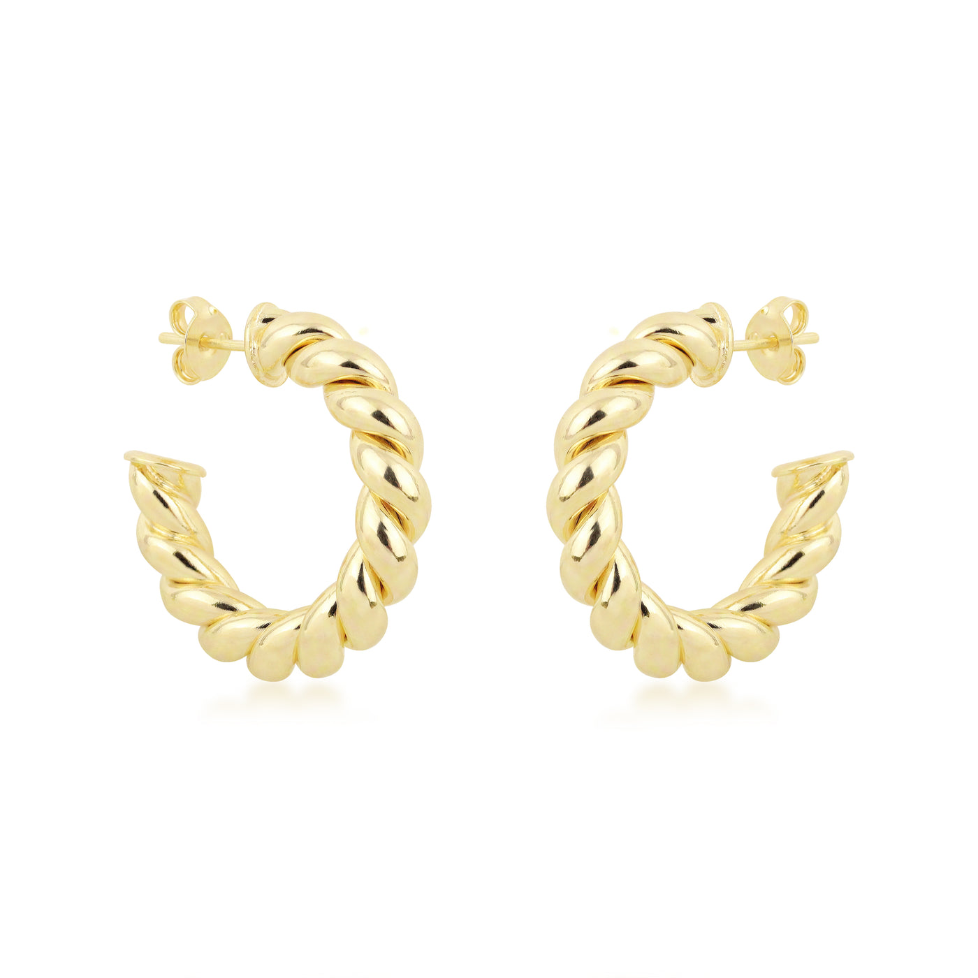 Aro Argolla torcida 2,5 cm Enchapado en Oro