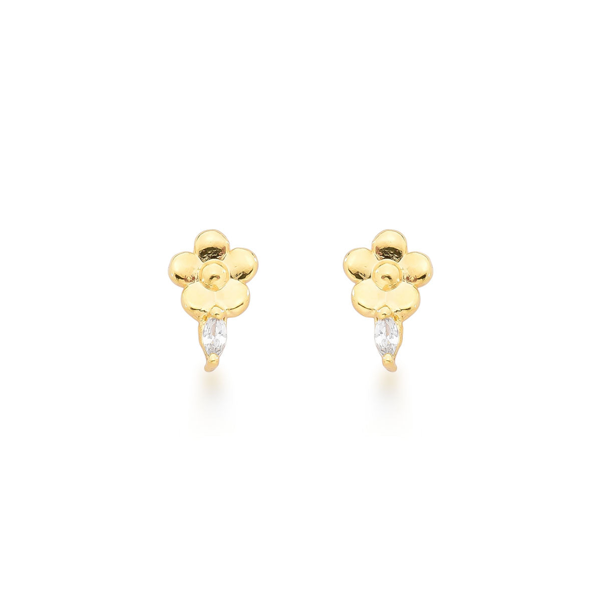 Aro flor con circón 0,8 mm Enchapado en Oro