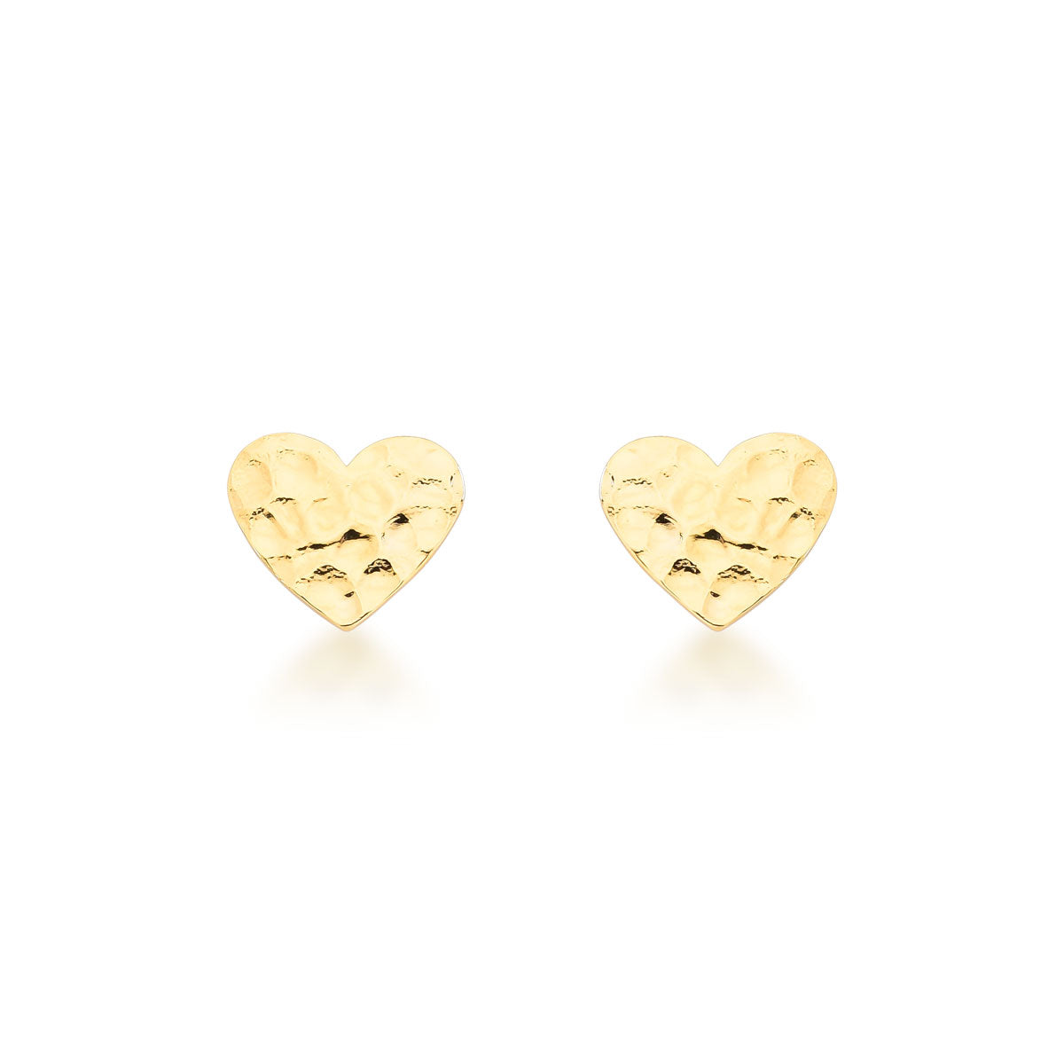 Aro corazon martillado 1,5 cm  Enchapado en Oro
