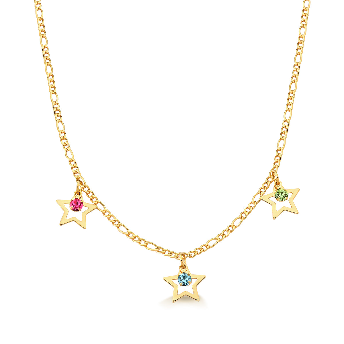 Collar estrellas 45 cm  Enchapado en Oro