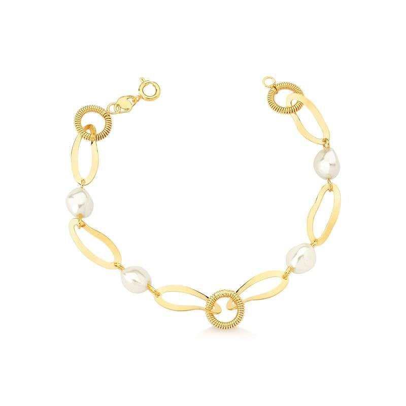 Pulsera con perlas 19 cm Enchapado en Oro