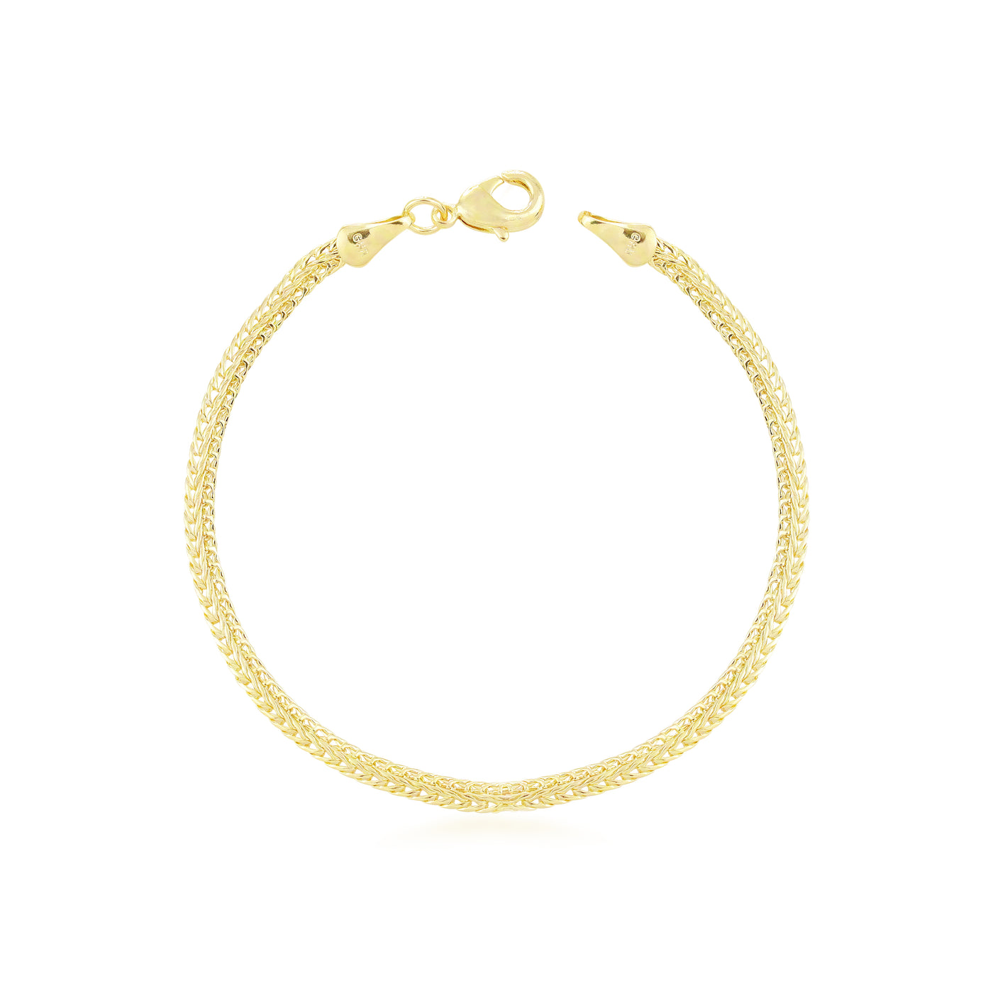 Pulsera plana delgada 19 cm Enchapado en Oro