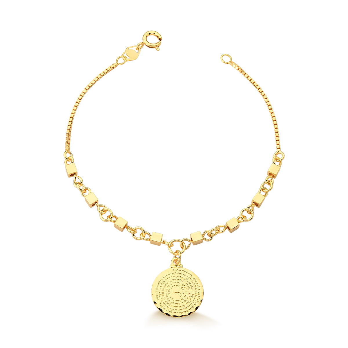 Pulsera colgante padre nuestro 19 cm Enchapado en Oro
