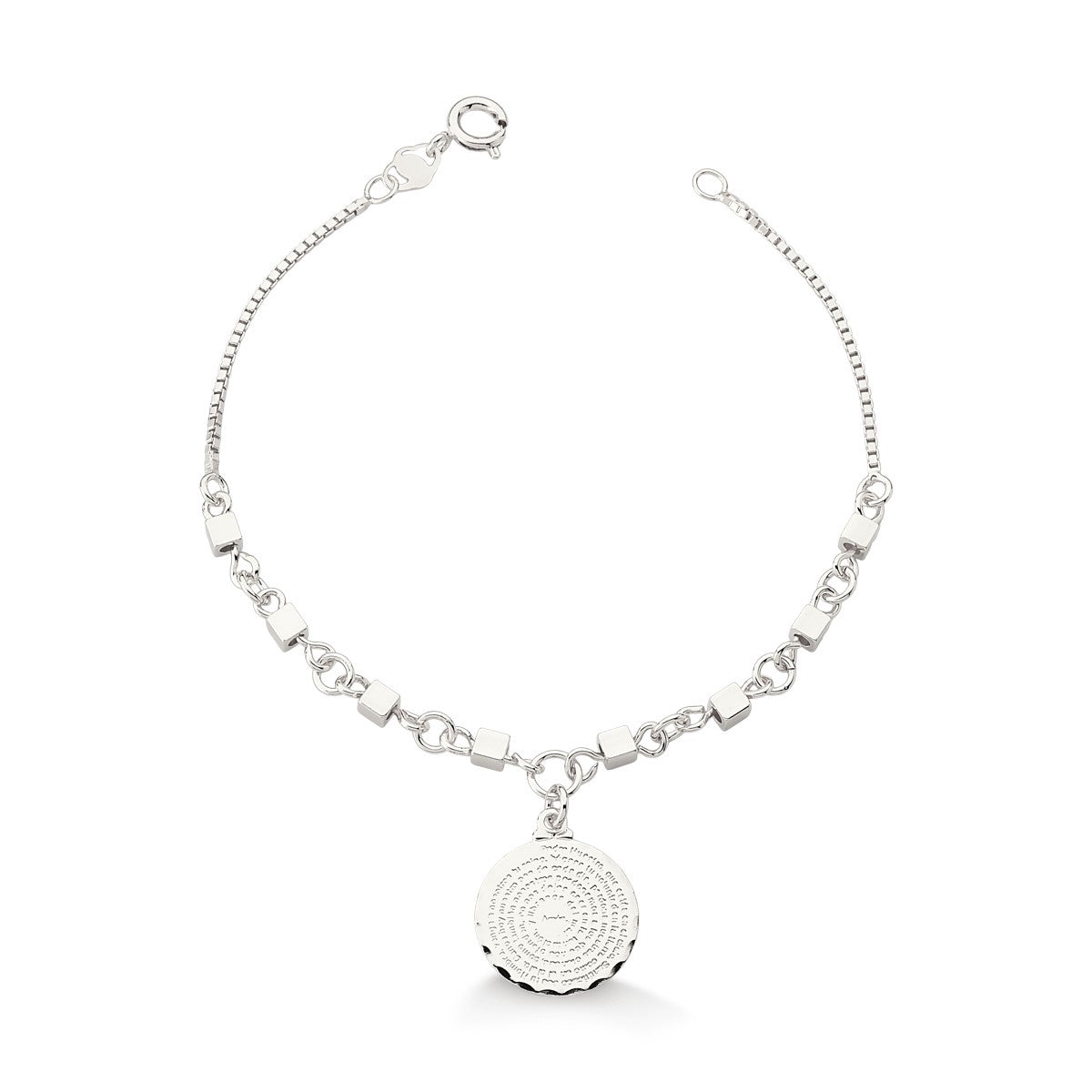 Pulsera colgante padre nuestro 19 cm Enchapado en Plata
