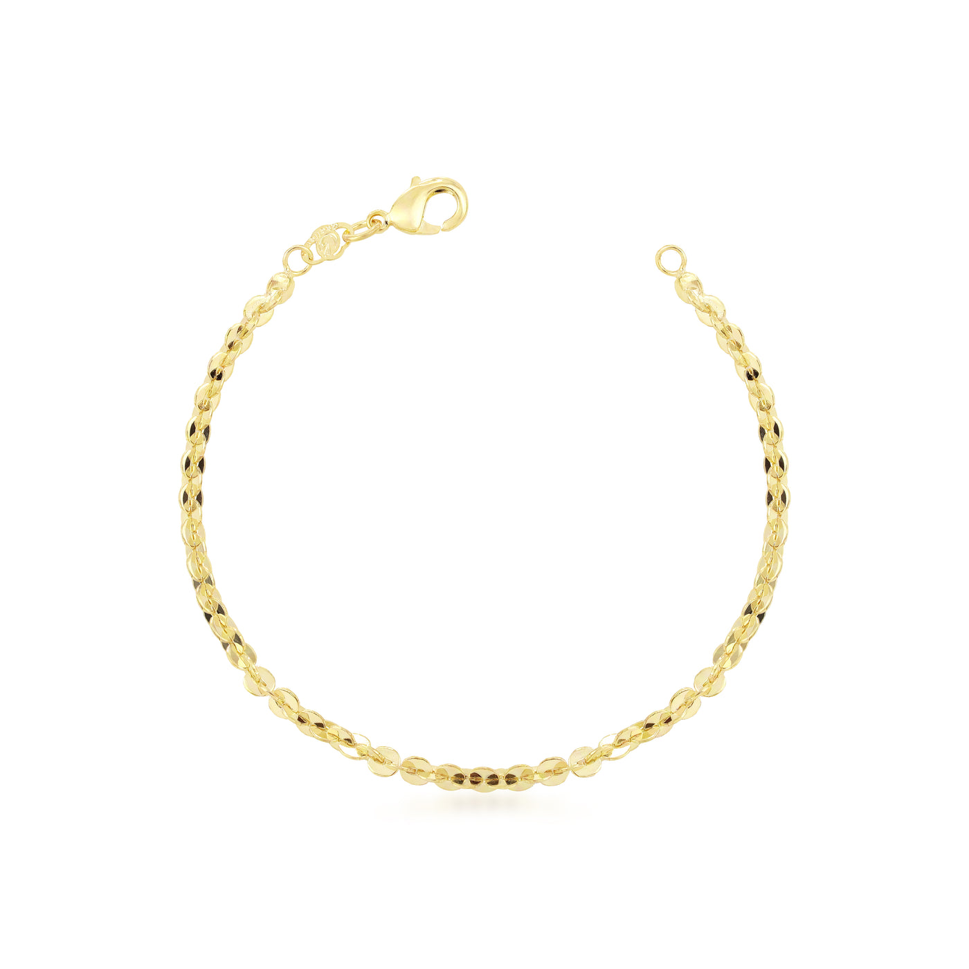 Pulsera eslabon plano 19 cm Enchapado en Oro
