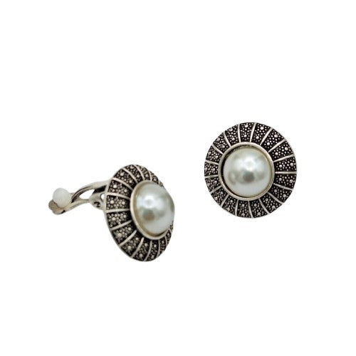 Aro Clip con perla 2 cm Bisutería