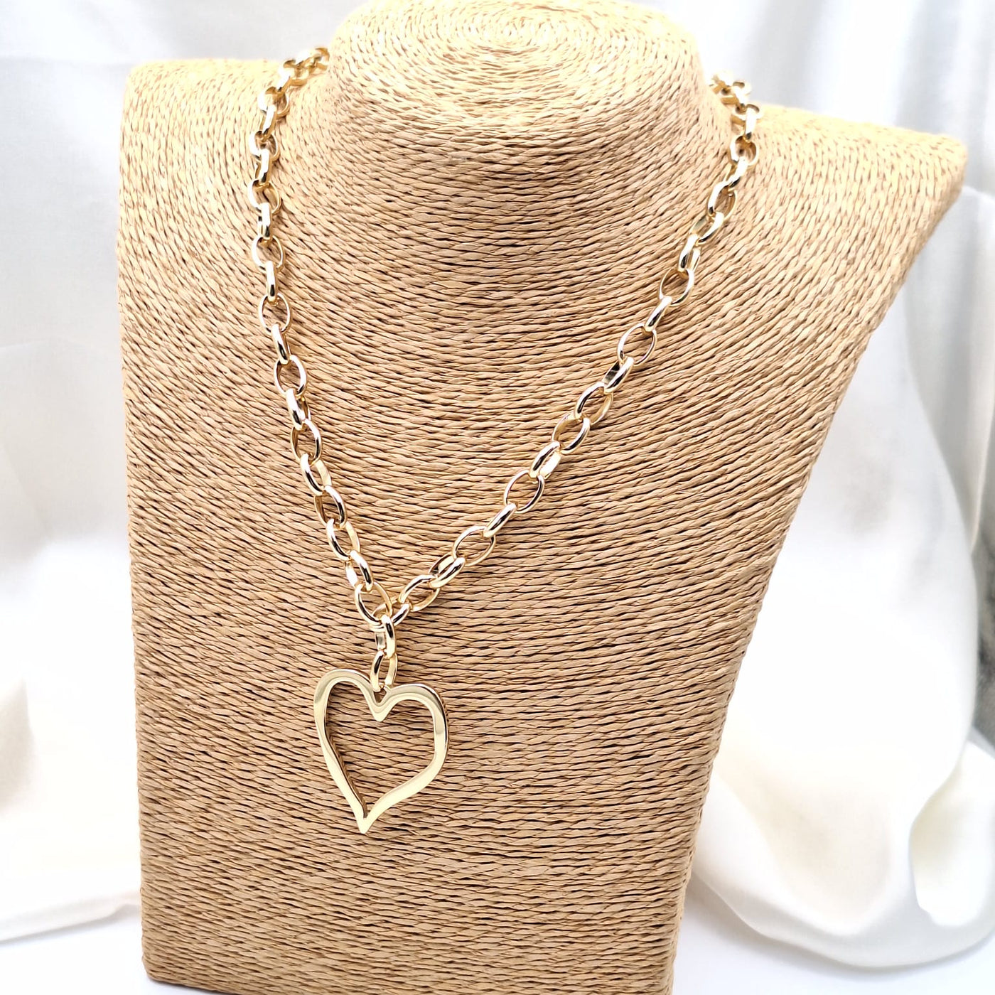 Cadena gruesa con corazón 45 cm Acero