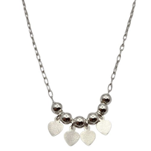 Collar corazones 42 cm Plata