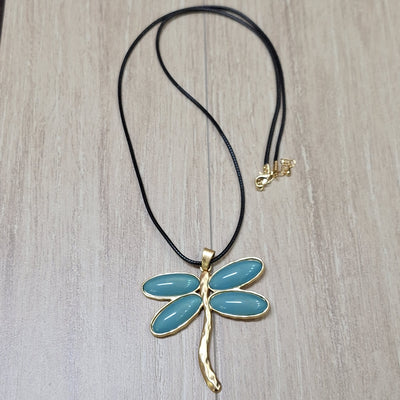 Collar Libelula celeste 83 cm  Bisutería