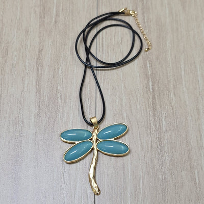 Collar Libelula celeste 83 cm  Bisutería