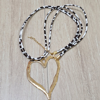 Collar corazon dorado 75 cm  Bisutería