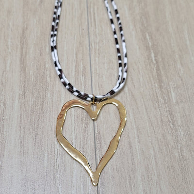 Collar corazon dorado 75 cm  Bisutería