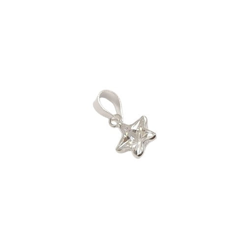 Colgante estrella Circón 0,8 mm Plata