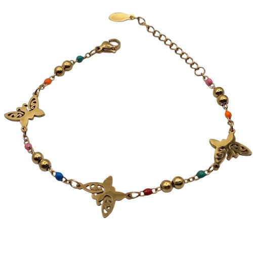 Pulsera mariposa 16 cm Acero