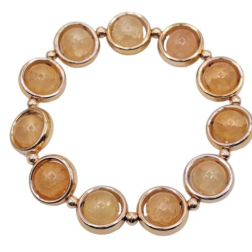 Pulsera bolita beige Bisutería