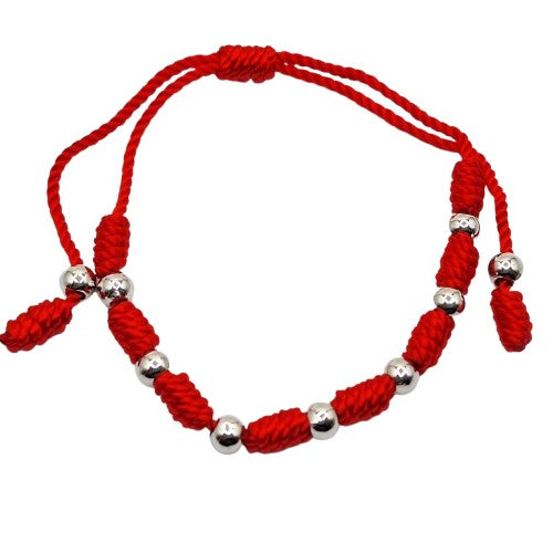 Pulsera roja nudos Bisutería