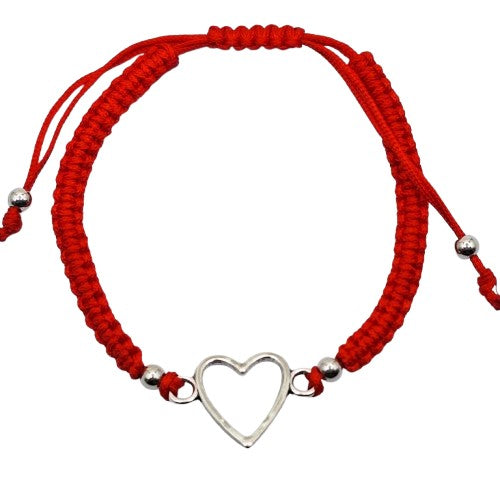 Pulsera roja corazon Bisutería