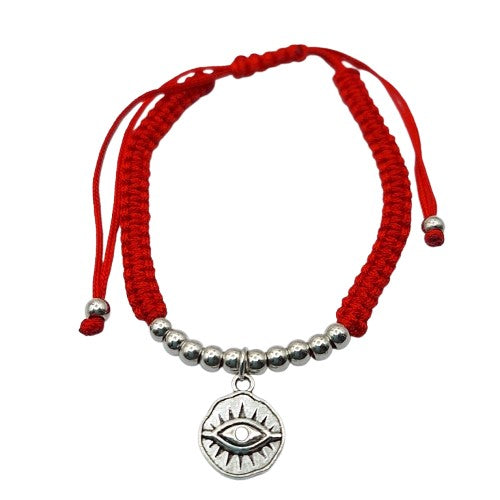 Pulsera hilo rojo, colgante ojo  Bisutería