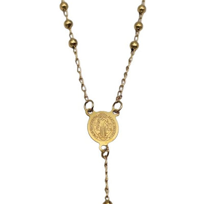 Cadena rosario dorado 60 cm Acero