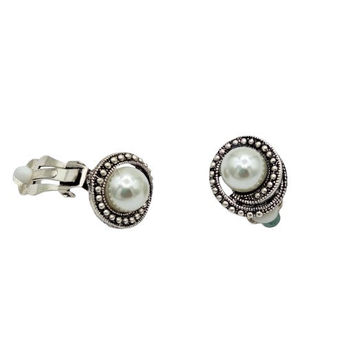 Aro Clip con perla 1,5 cm Bisutería