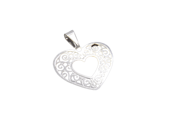 Colgante Corazón 2,5 cm Enchapado en Plata