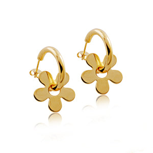 Aro Argolla Flor 2 cm Enchapado en Oro