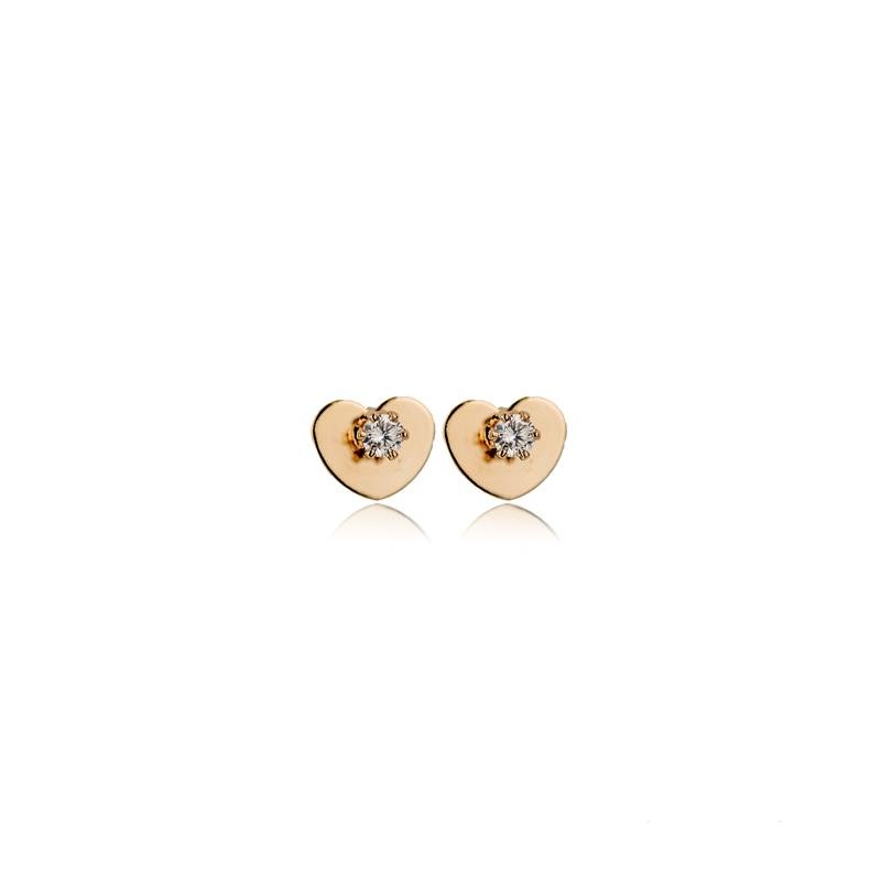Aro Corazón Cristal 0,9 mm Enchapado en Oro