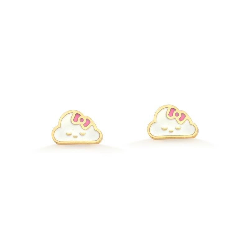 Aro Nube Esmaltado 0,9 cm Enchapado en Oro