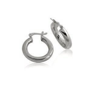 Aro Argolla gruesa cierre Italiano 2,2 cm Enchapado en Plata