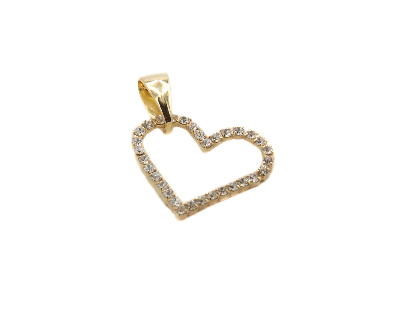 Colgante Corazón Strass 2,5 cm Enchapado en Oro