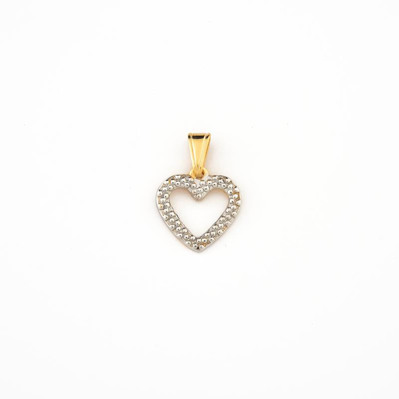 Colgante Corazón con Rodio 1,5 cm Enchapado en Oro