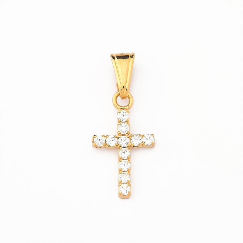 Cruz Strass 2 x 1 cm Enchapado en Oro