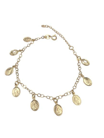 Pulsera Virgen Milagrosa 19 cm Enchapado en Oro