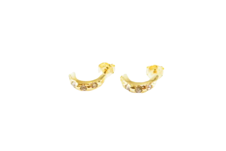 Aro Media Argolla Strass Enchapado en Oro amarillo
