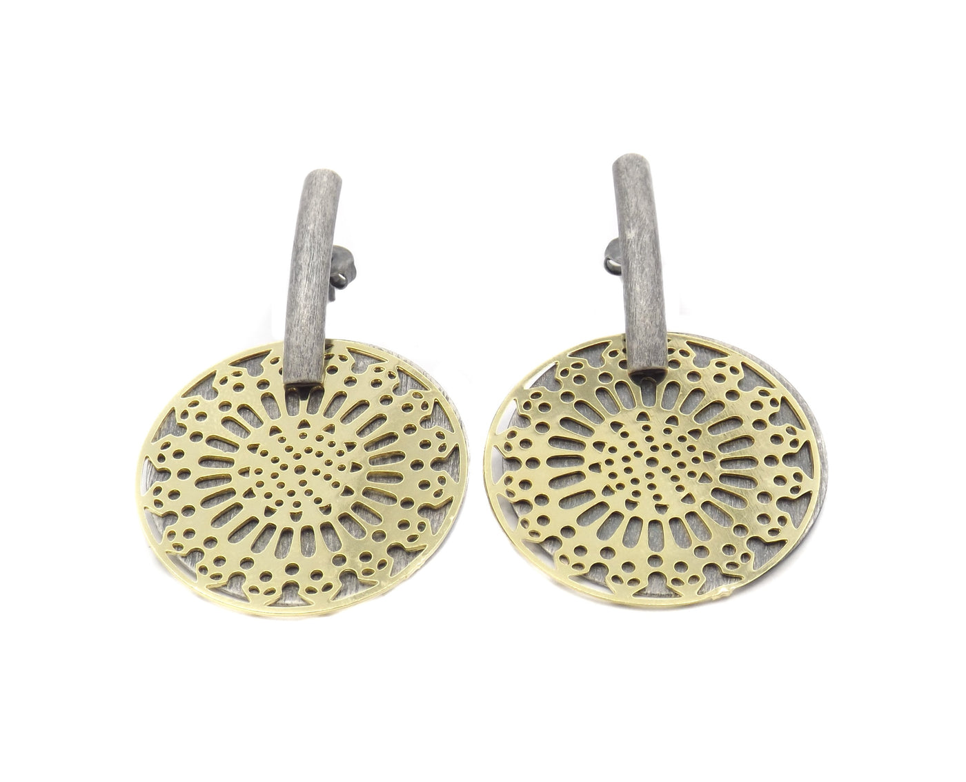 Aro  3,3 cm  Enchapado en Oro amarillo y peltre