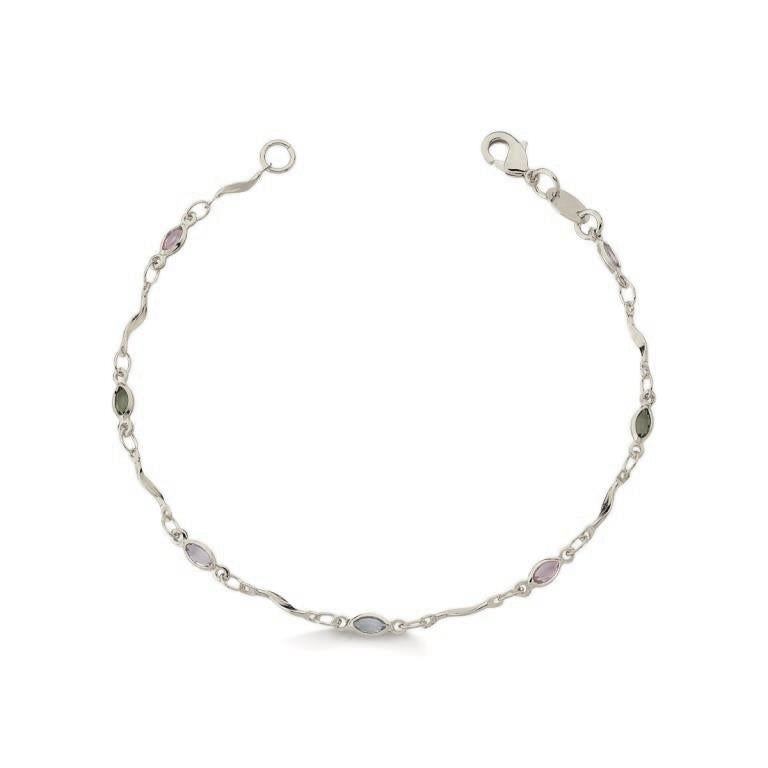 Pulsera Colores 19 cm Enchapado en Plata