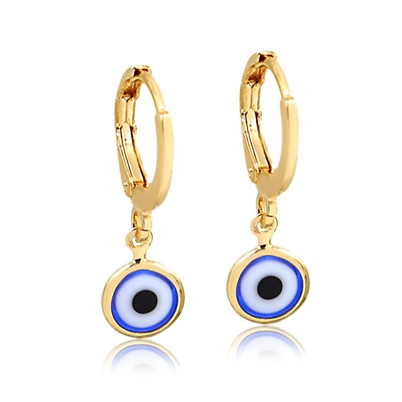 Aro Argolla 1,2 cm Ojo Suerte Enchapado en Oro