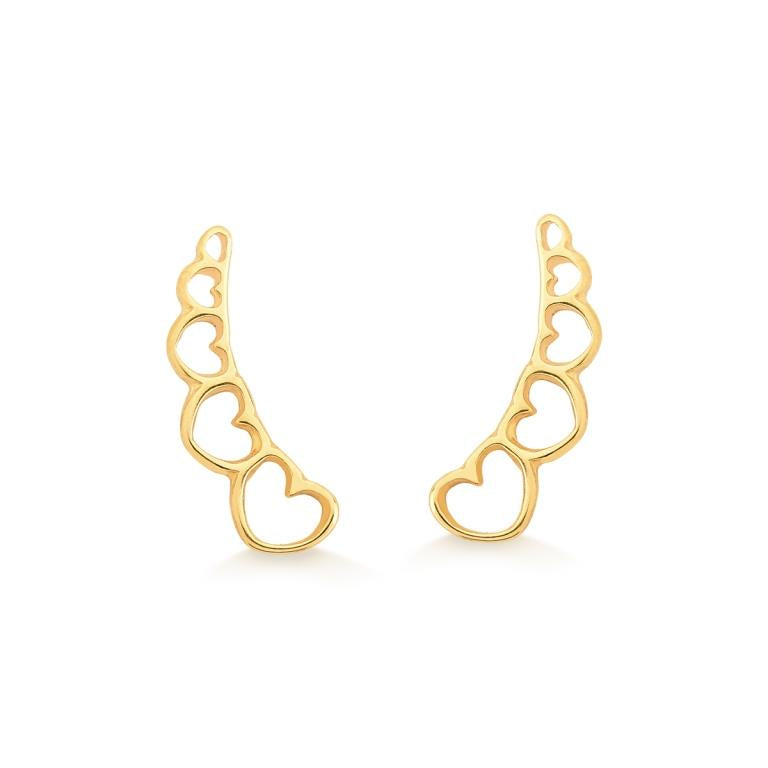 Aro Corazones 2,7 cm Enchapado en Oro