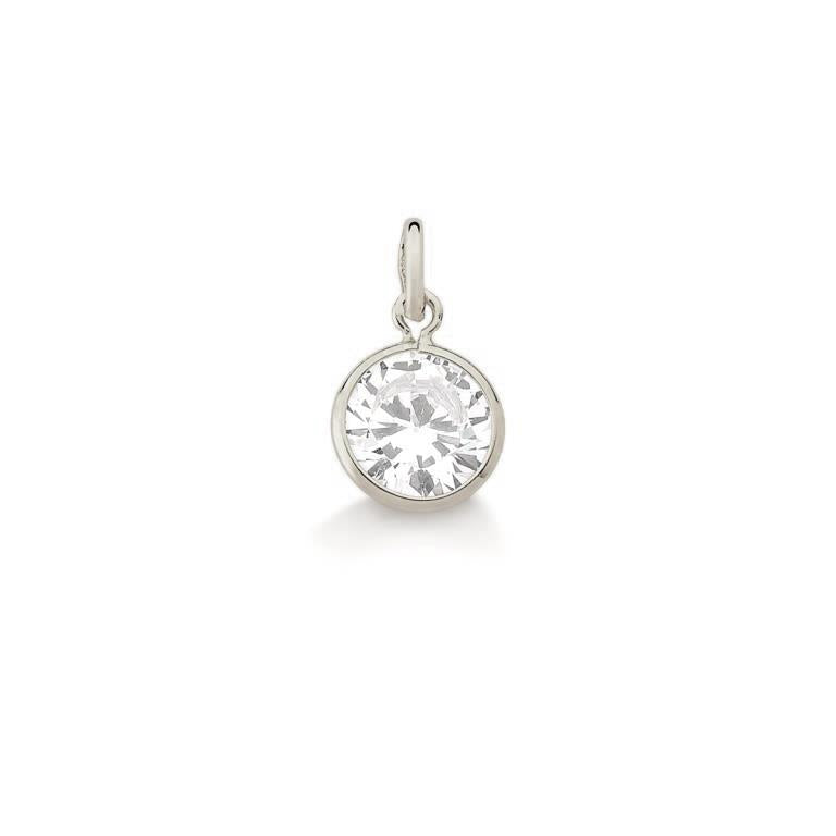 Colgante Cristal 1 cm Enchapado en Plata