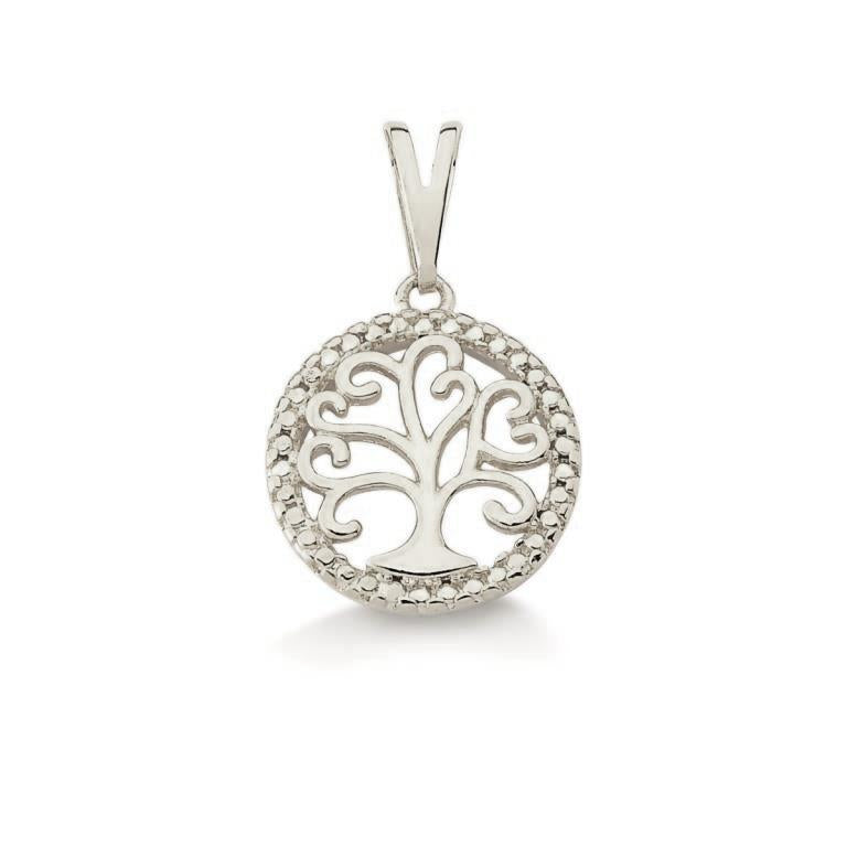 Colgante Árbol 1,5 cm Enchapado en Plata