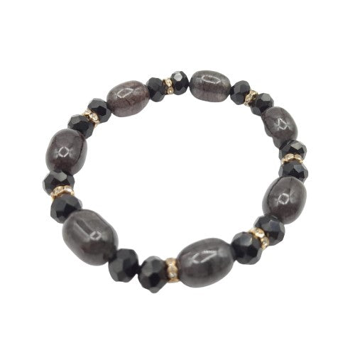 Pulsera Elasticada Negra Bisutería