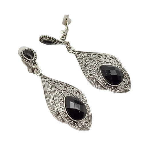 Aro Clip con Negro 6 cm largo Bisutería