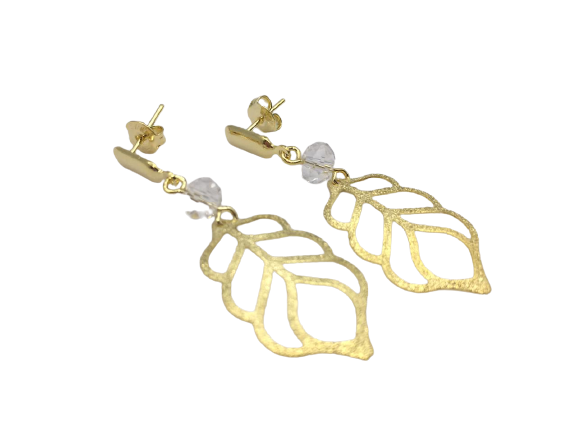 Aro largo 4 cm Enchapado en Oro amarillo
