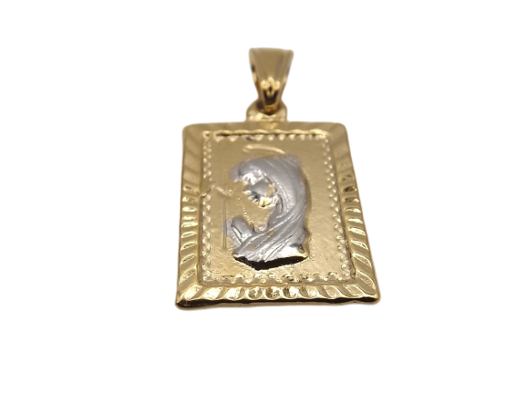 Colgante Virgen Niña de 2 cm x 1,5 Enchapado en Oro